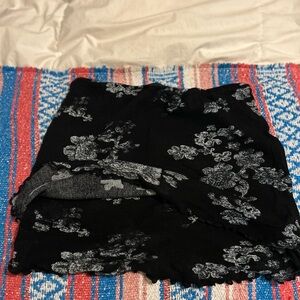 Poppy Floral Cotton Mesh Miniskirt